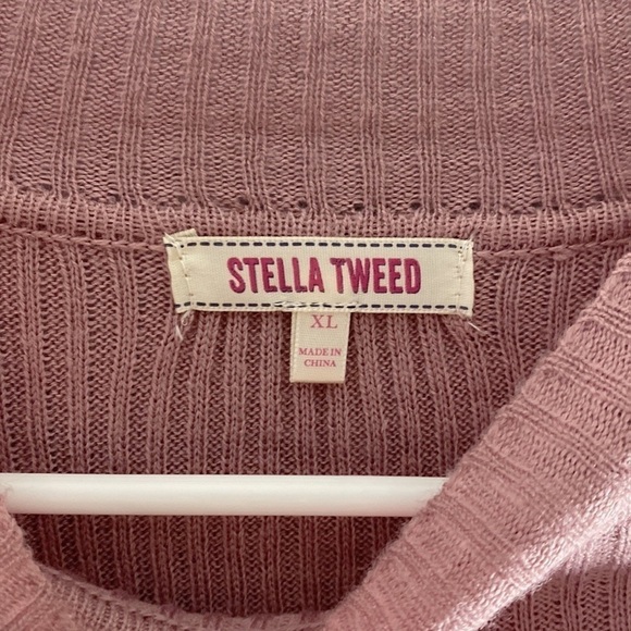 Stella Tweed Ribbed Mock Turtleneck Long Sleeve Top - Picture 3 of 7